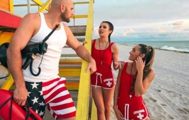 Mackenzie Mace, Kylie Rocket, Jmac - Horny Lifeguards Share A Cock